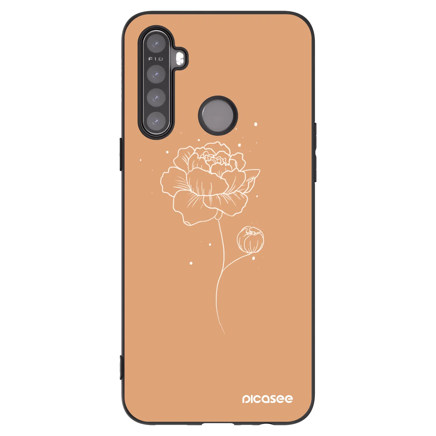 Picasee silikónový čierny obal pre Realme 5 - Peonies