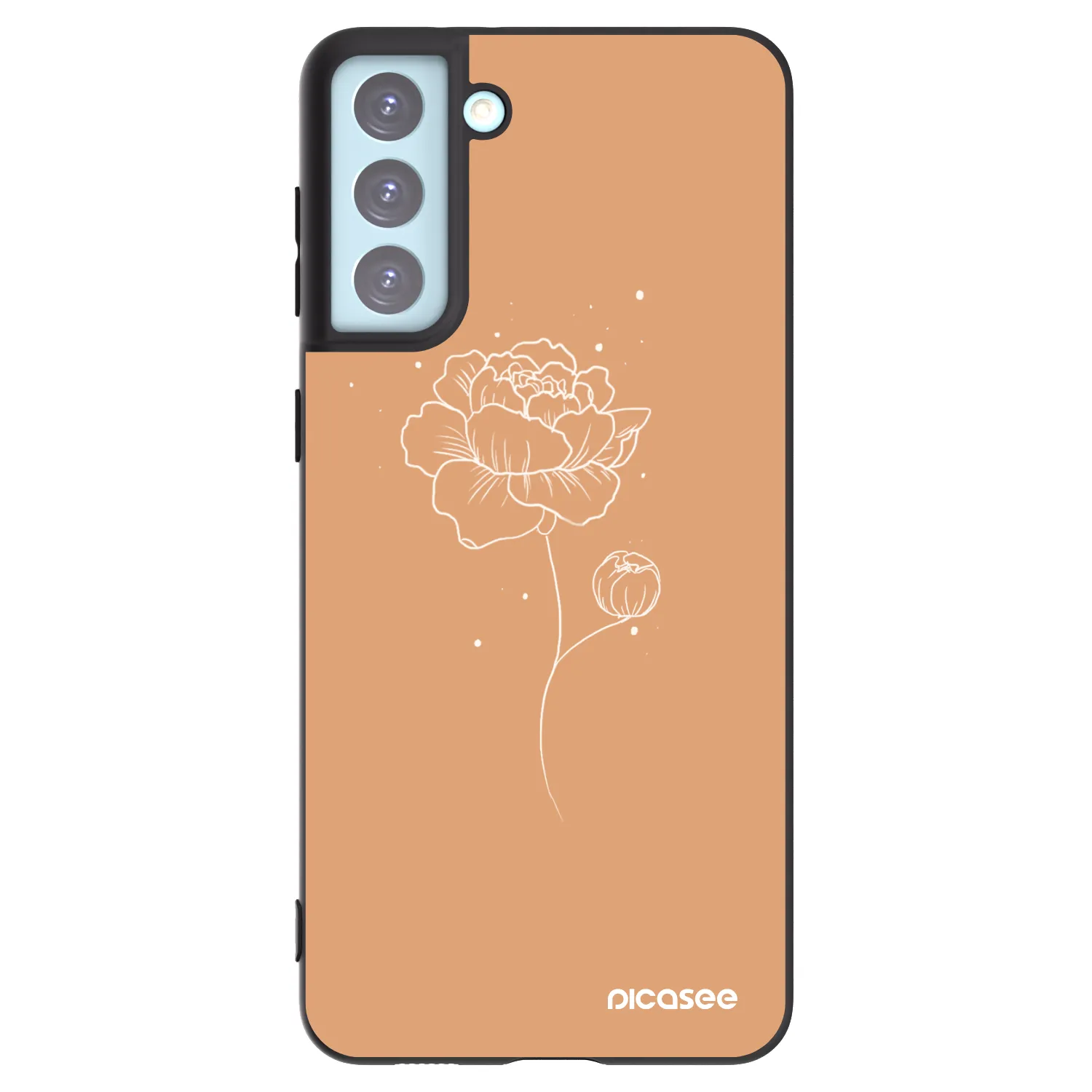 Picasee silikónový čierny obal pre Samsung Galaxy S21+ 5G G996F - Peonies
