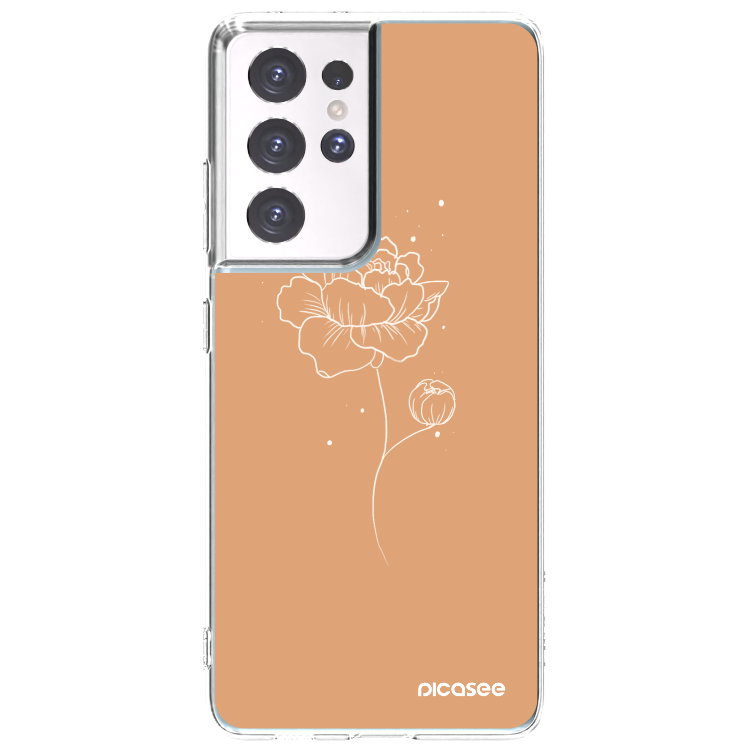 Picasee silikónový prehľadný obal pre Samsung Galaxy S21 Ultra 5G G998B - Peonies