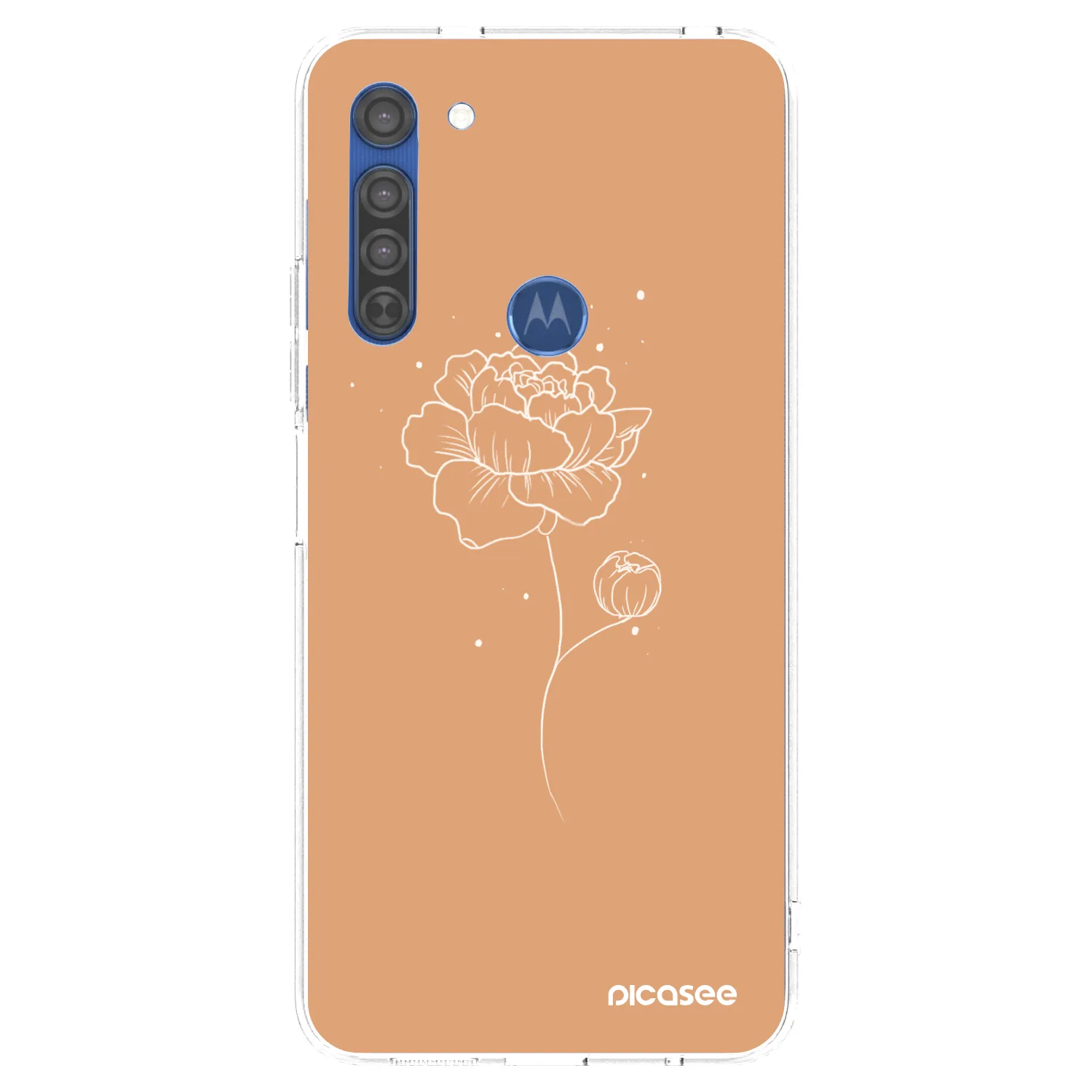 Picasee silikónový prehľadný obal pre Motorola Moto G8 - Peonies