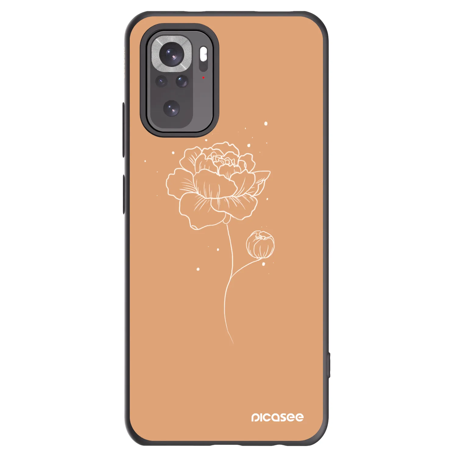 Picasee silikónový čierny obal pre Xiaomi Redmi Note 10 - Peonies
