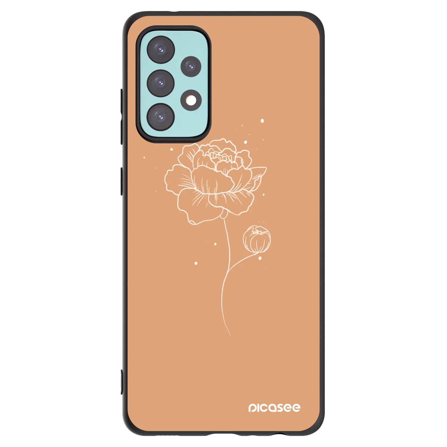 Picasee silikónový čierny obal pre Samsung Galaxy A72 A725F - Peonies
