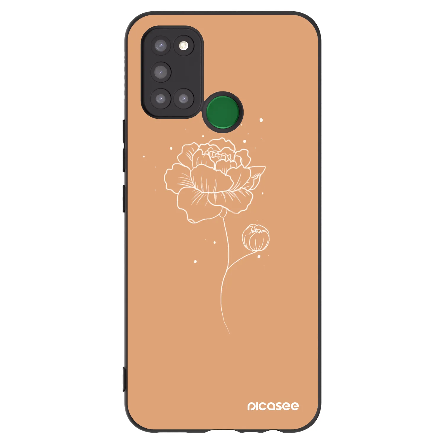 Picasee silikónový čierny obal pre Realme 7i - Peonies