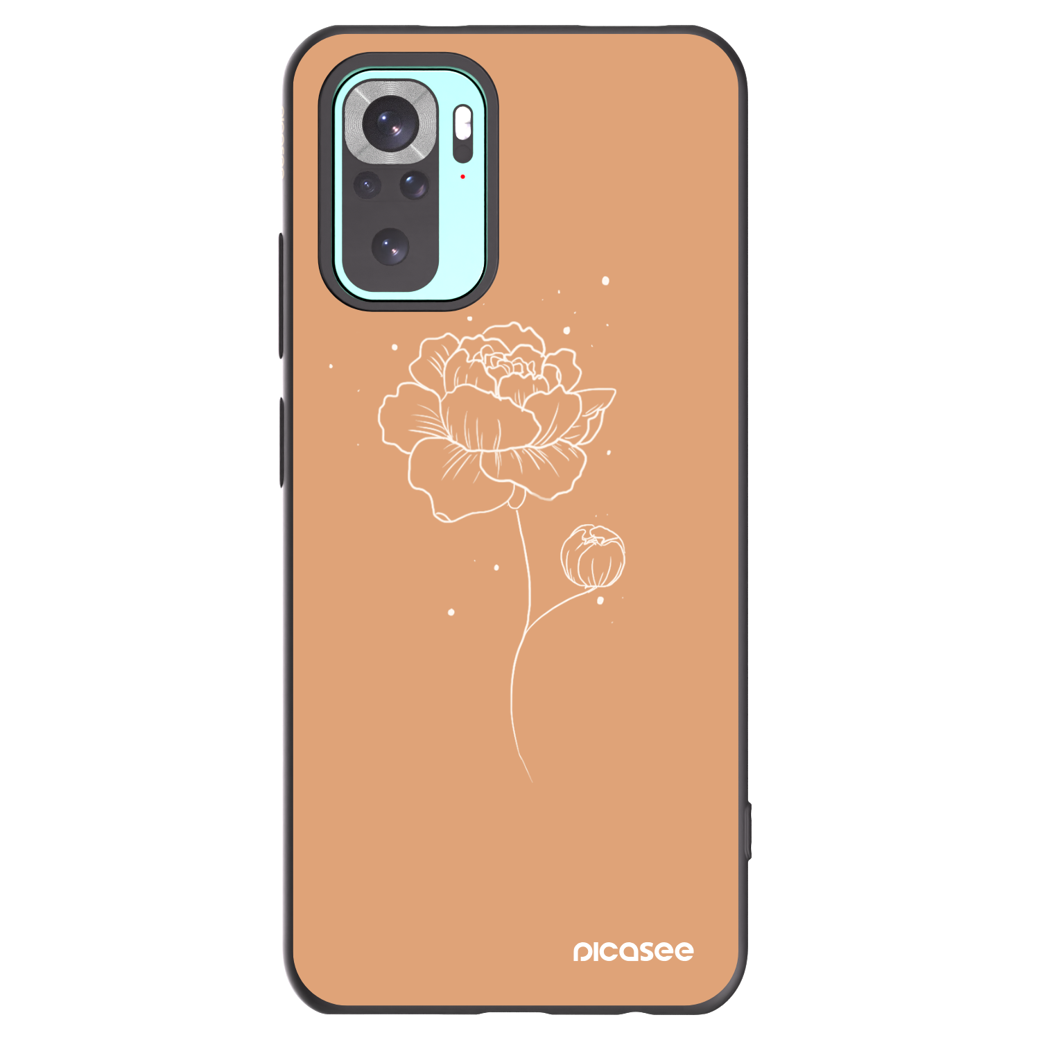 Picasee silikónový čierny obal pre Xiaomi Redmi Note 10 Pro - Peonies