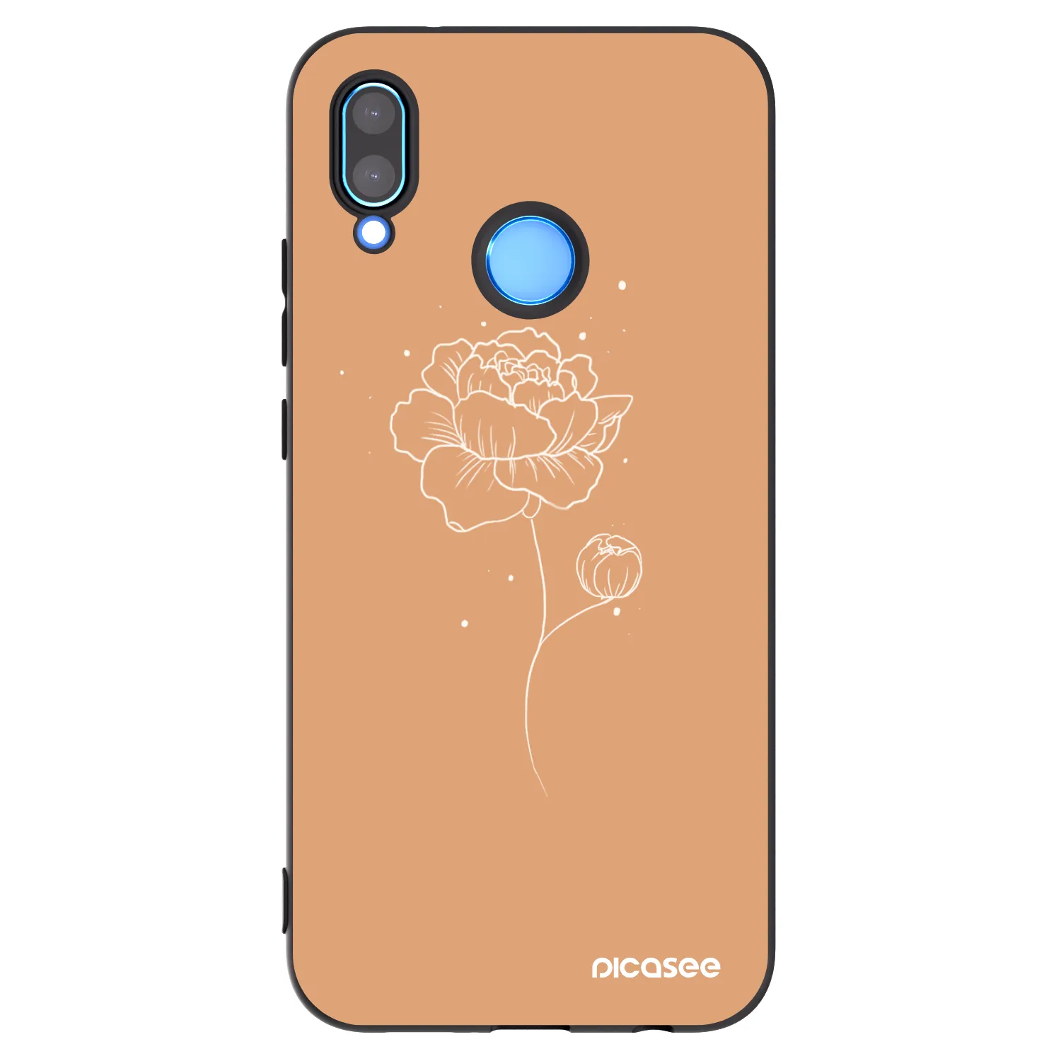 Picasee silikónový čierny obal pre Huawei P20 Lite - Peonies
