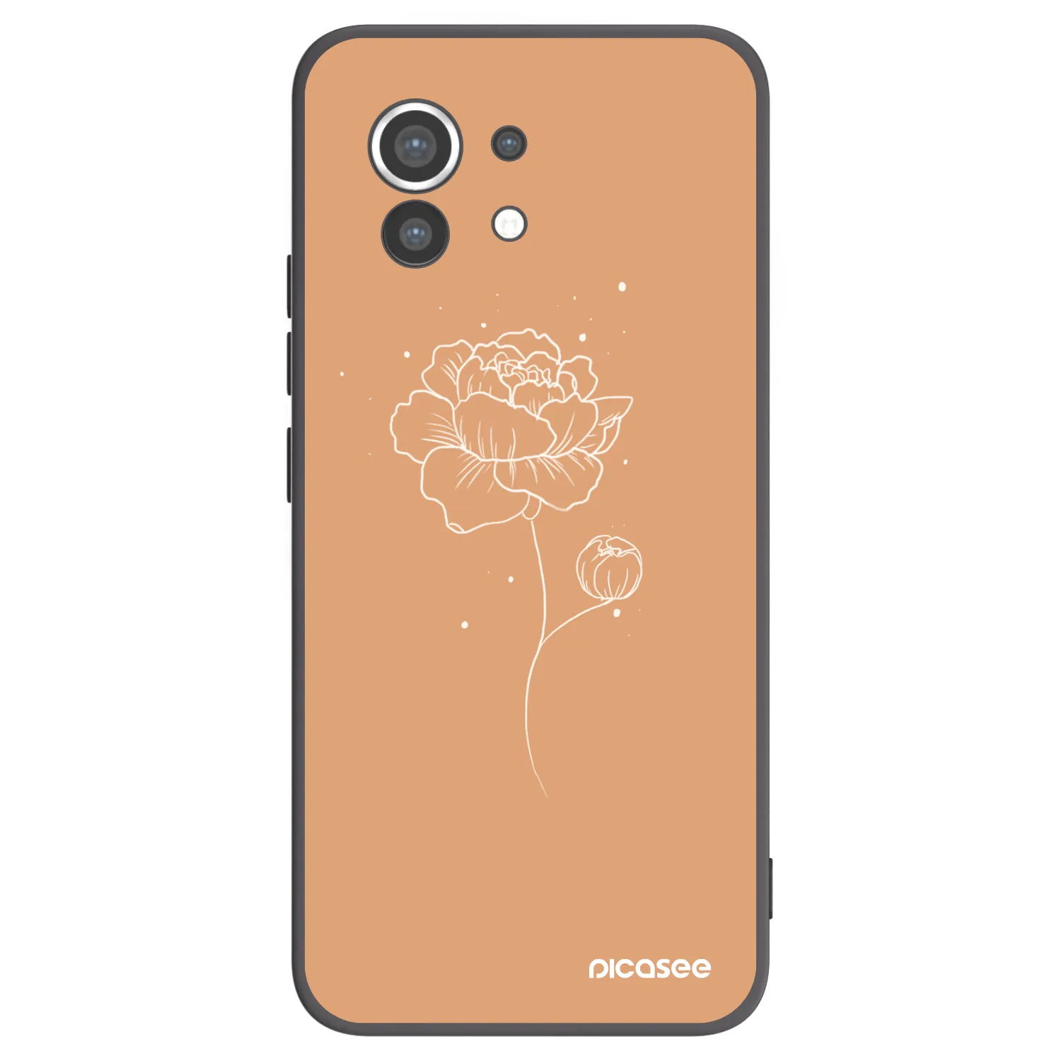 Picasee silikónový čierny obal pre Xiaomi Mi 11 - Peonies