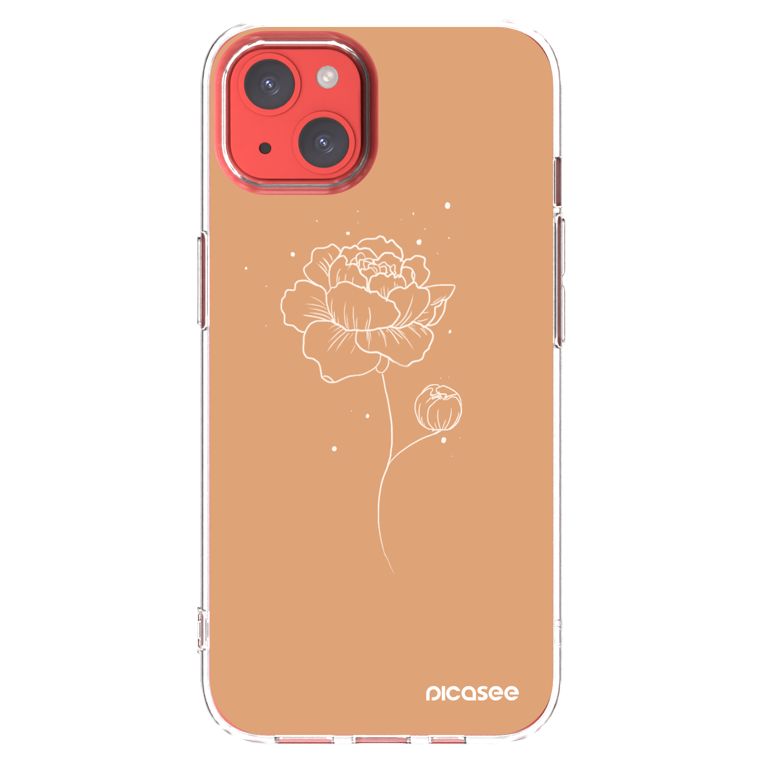 Picasee silikónový prehľadný obal pre Apple iPhone 13 - Peonies