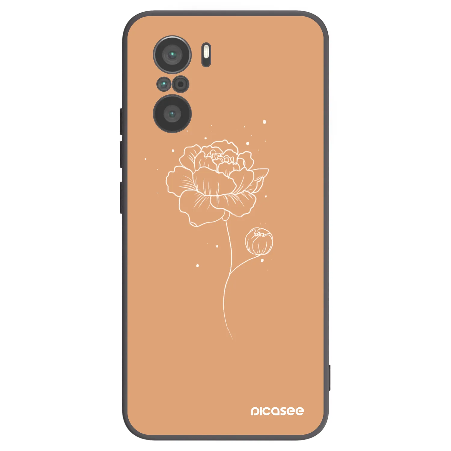 Picasee silikónový čierny obal pre Xiaomi Poco F3 - Peonies