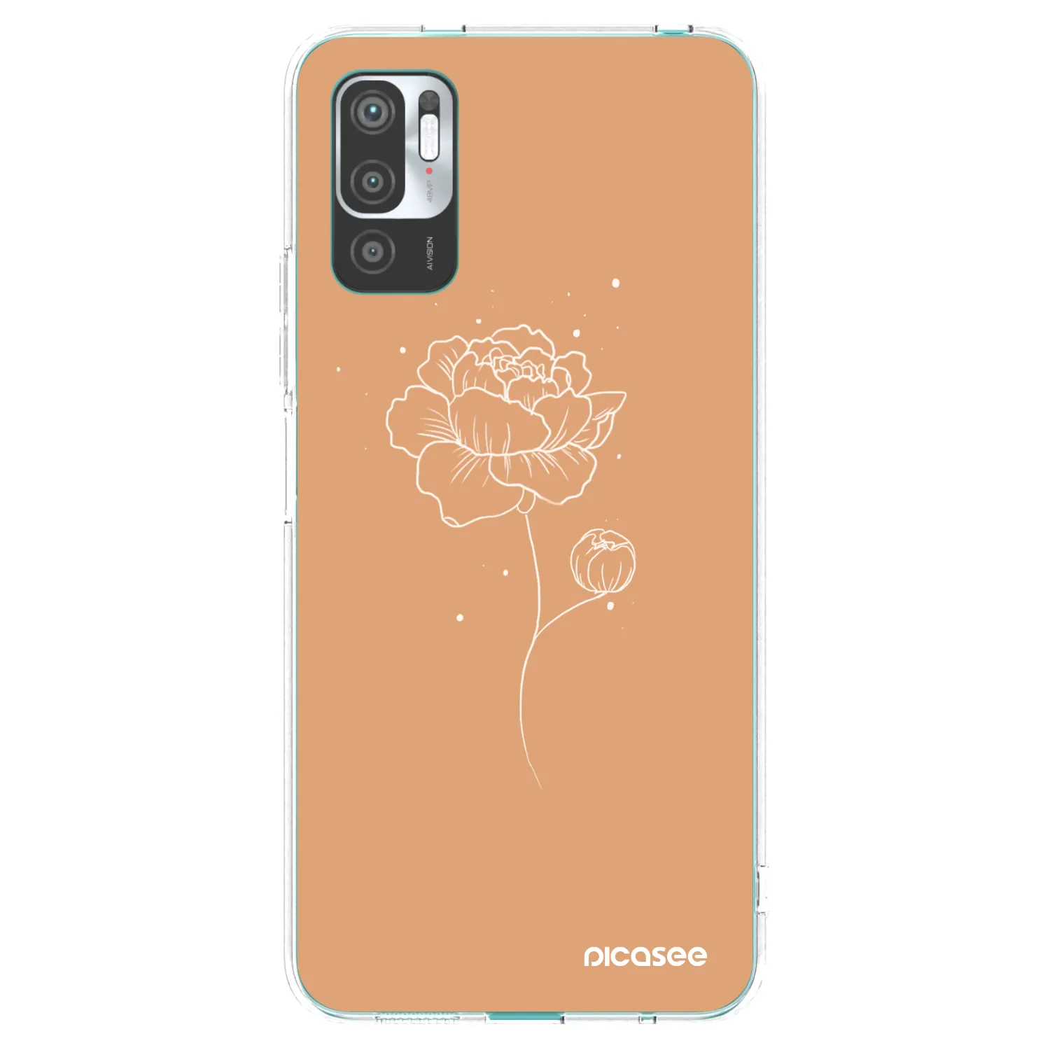 Picasee silikónový prehľadný obal pre Xiaomi Redmi Note 10 5G - Peonies