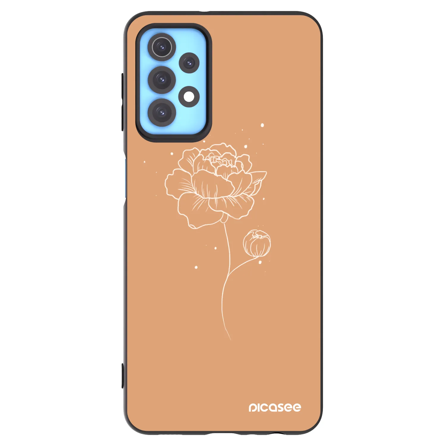 Picasee silikónový čierny obal pre Samsung Galaxy A32 4G SM-A325F - Peonies