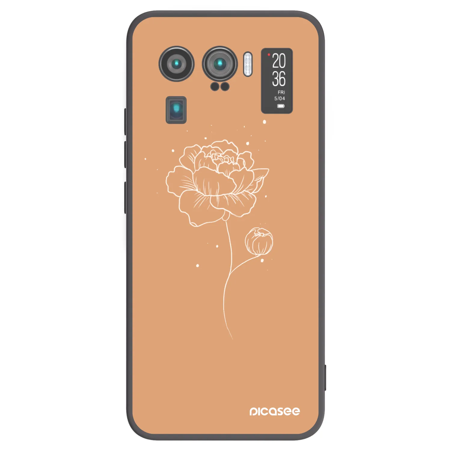 Picasee silikónový čierny obal pre Xiaomi Mi 11 Ultra - Peonies