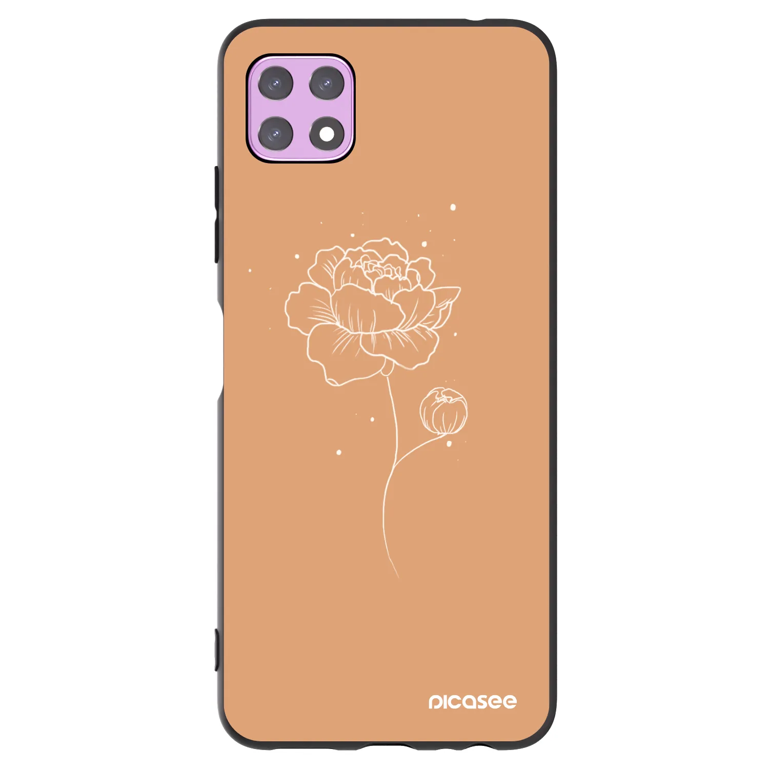 Picasee silikónový čierny obal pre Samsung Galaxy A22 A226B 5G - Peonies