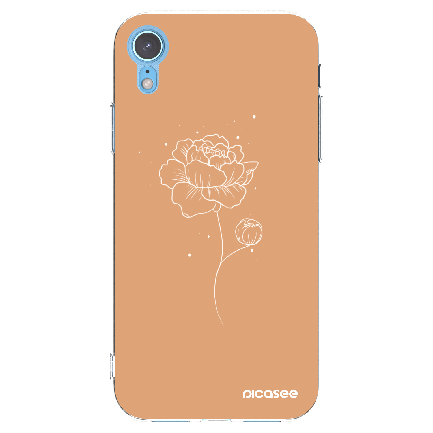 Picasee silikónový prehľadný obal pre Apple iPhone XR - Peonies
