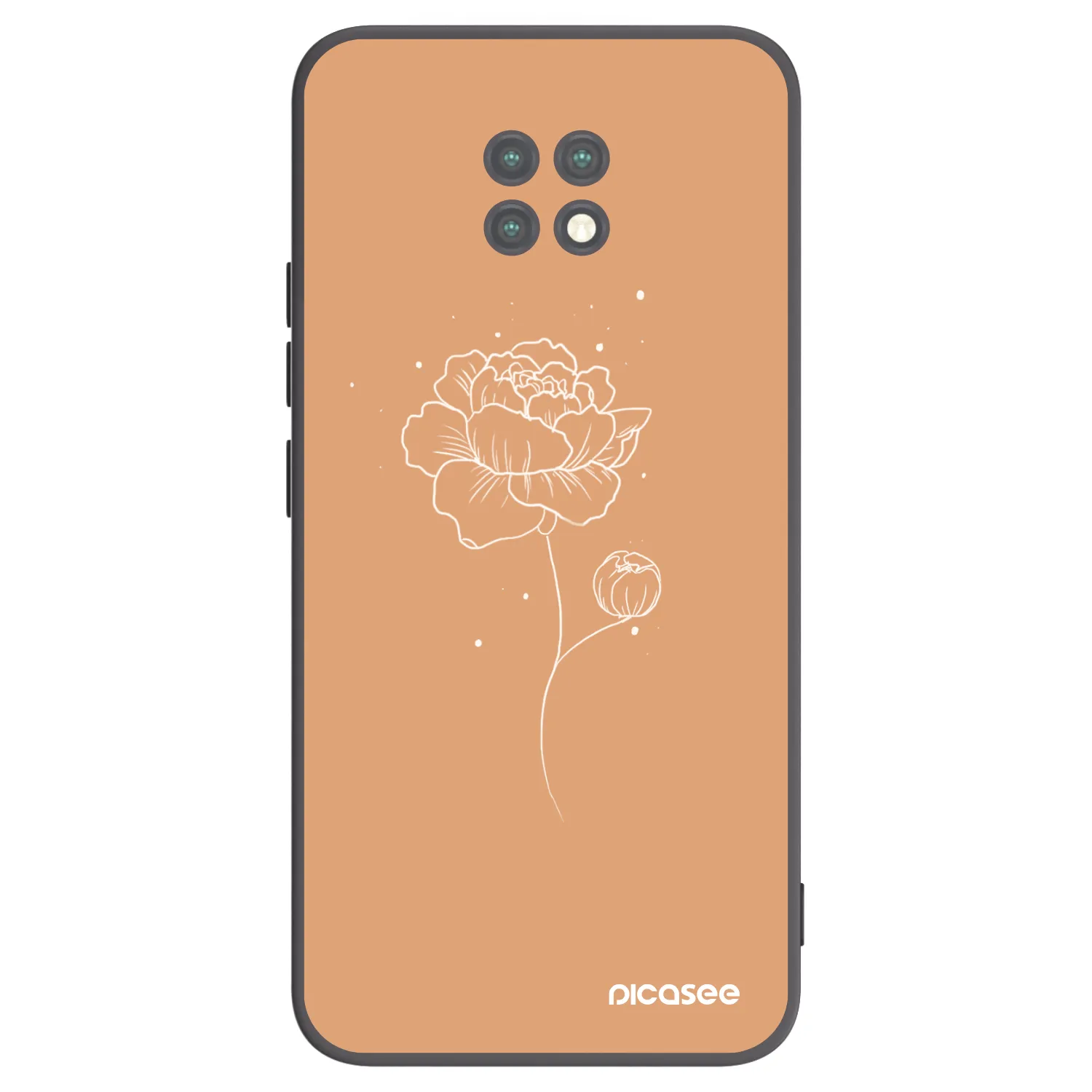 Picasee silikónový čierny obal pre Xiaomi Redmi Note 9T - Peonies