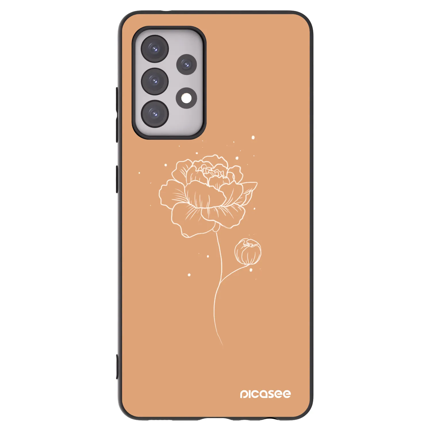 Picasee silikónový čierny obal pre Samsung Galaxy A52s 5G A528B - Peonies