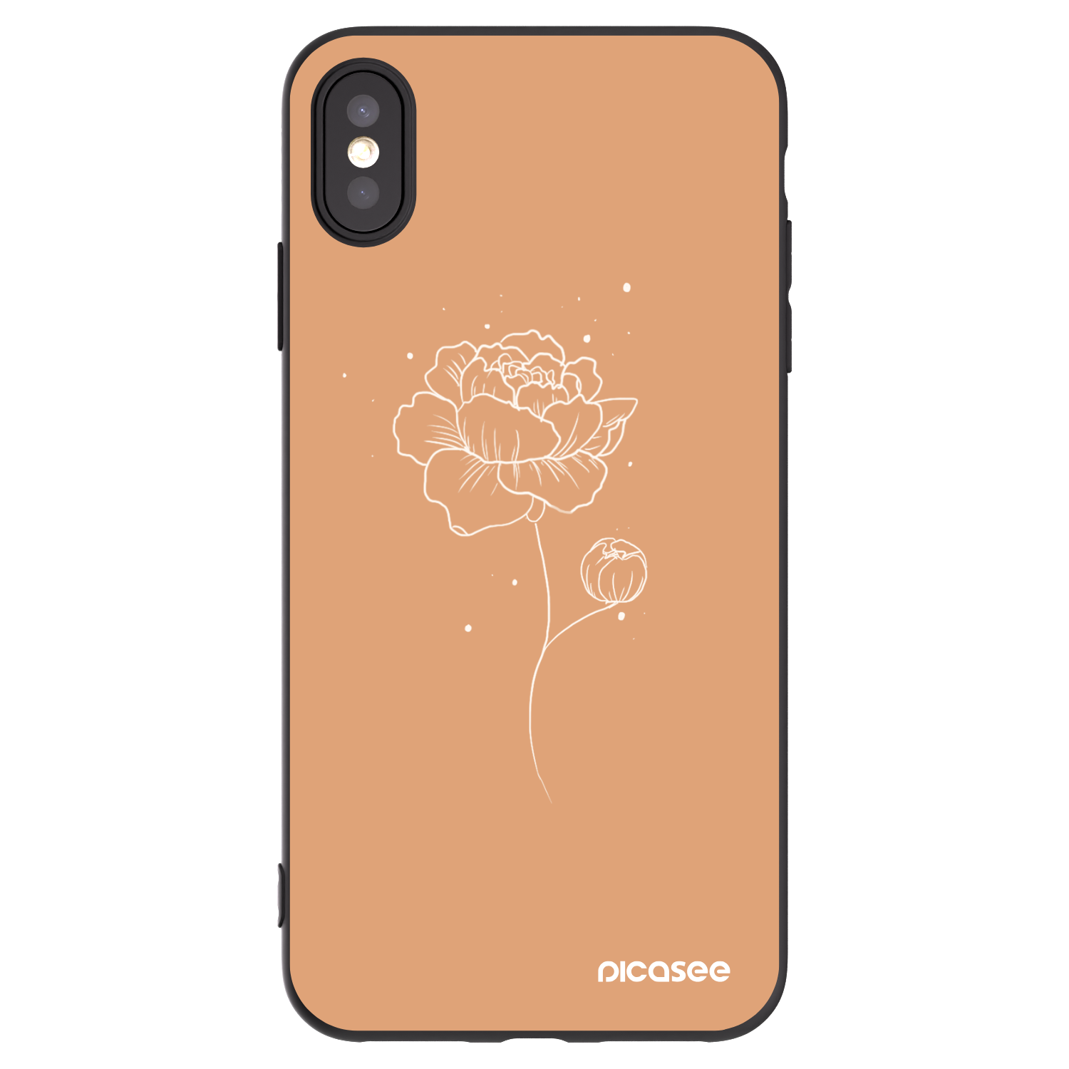 Picasee silikónový čierny obal pre Apple iPhone XS Max - Peonies