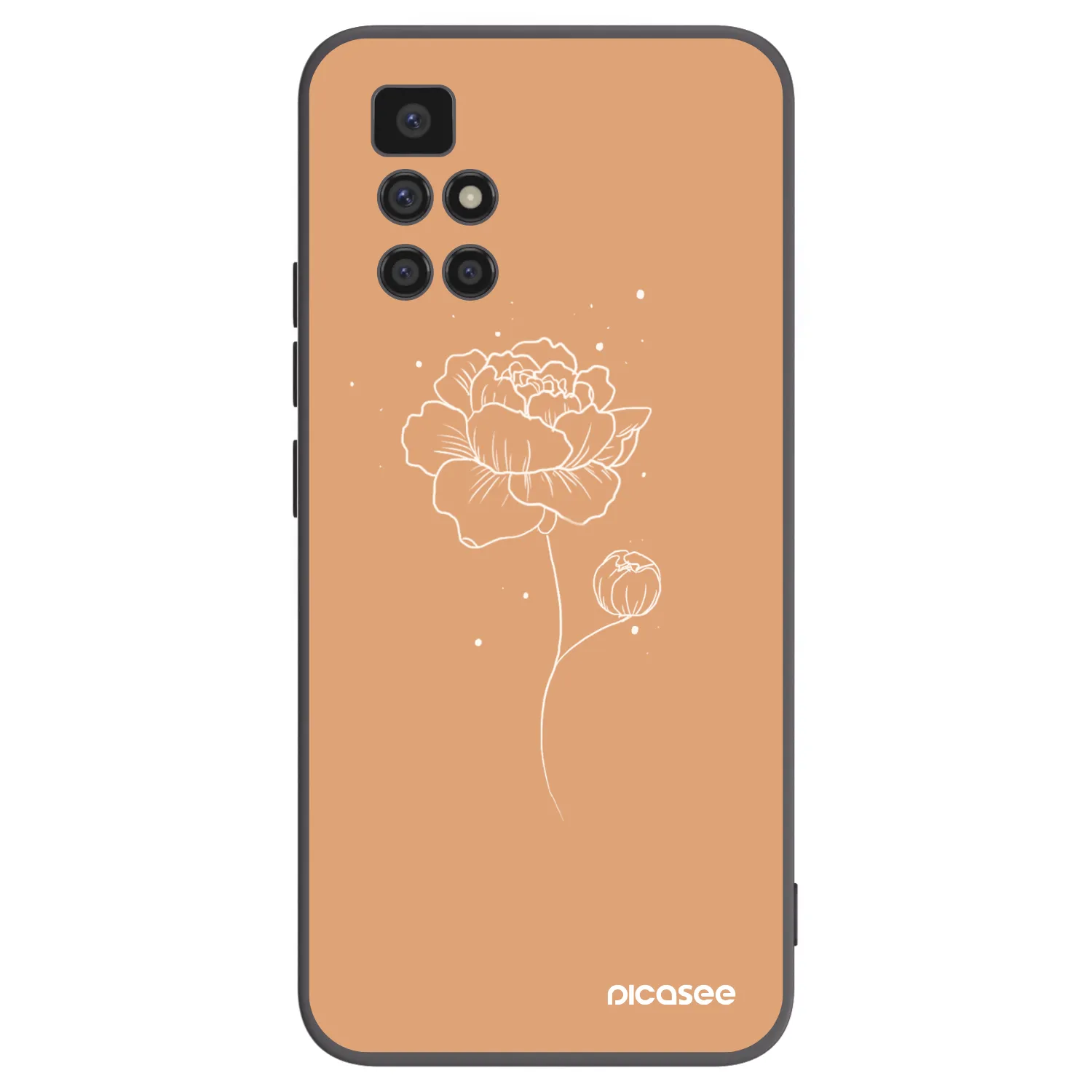 Picasee silikónový čierny obal pre Xiaomi Redmi 10 - Peonies