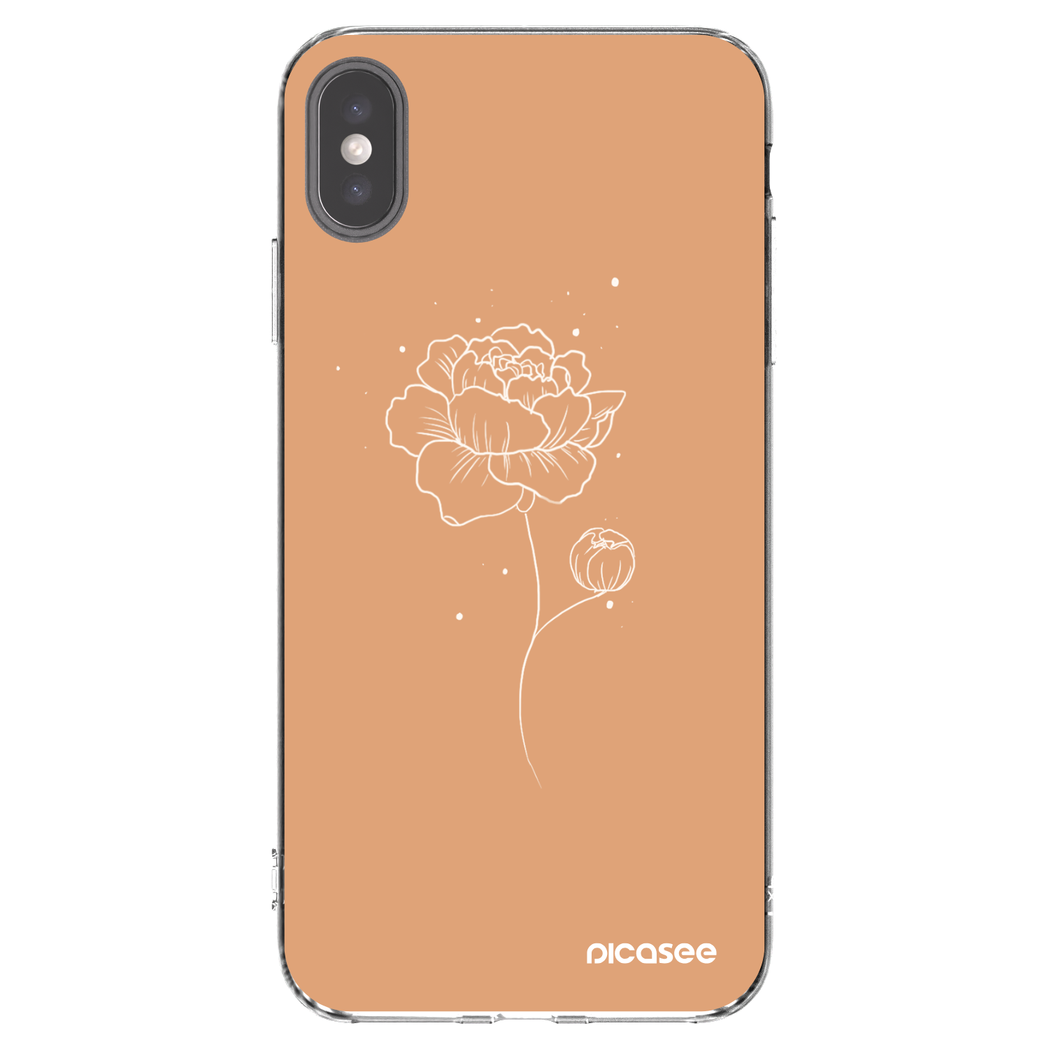 Picasee silikónový prehľadný obal pre Apple iPhone XS Max - Peonies