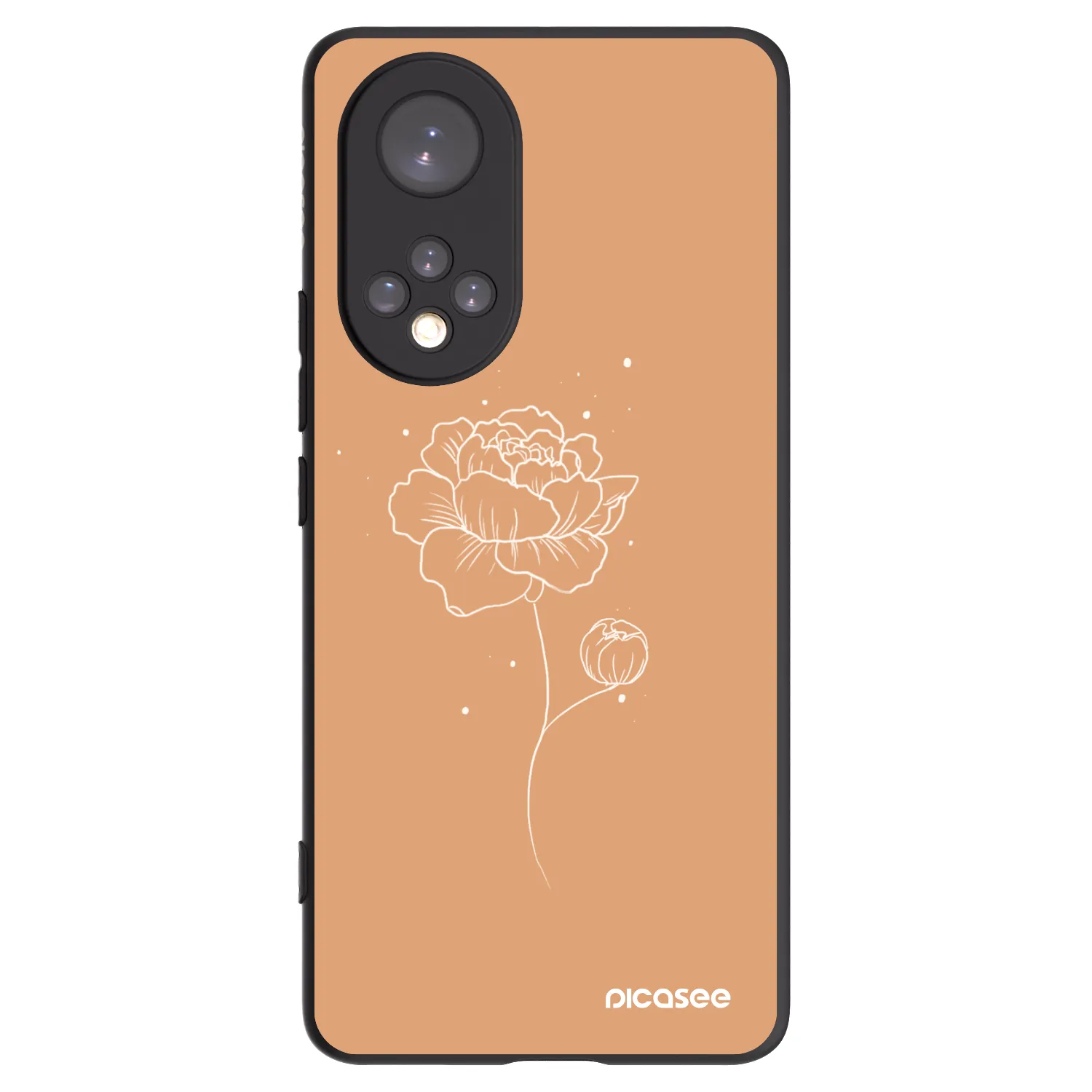 Picasee silikónový čierny obal pre Honor 50 5G - Peonies
