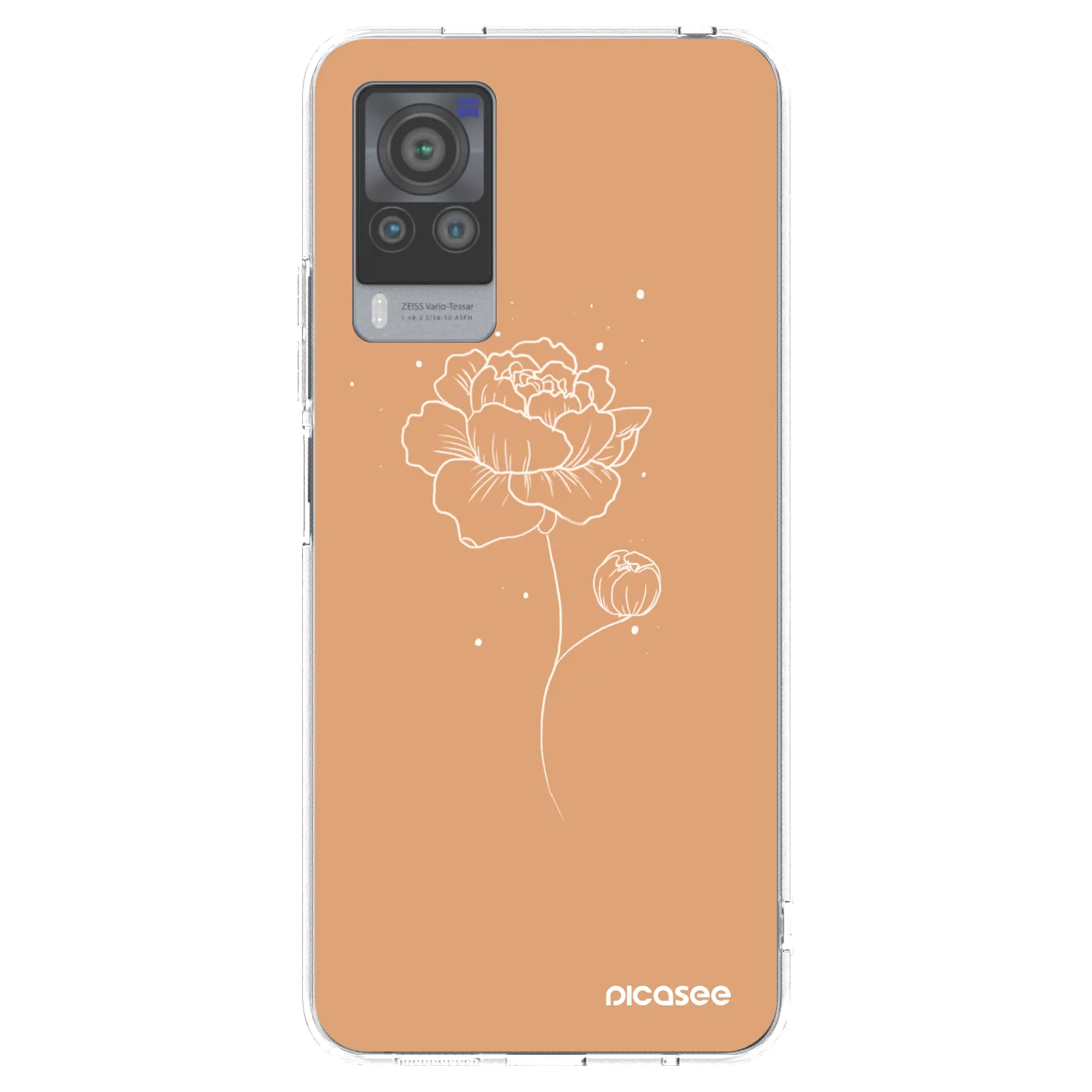 Picasee silikónový prehľadný obal pre Vivo X60 Pro 5G - Peonies