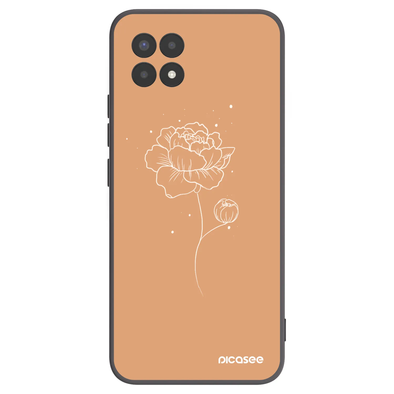 Picasee silikónový čierny obal pre Realme 8i - Peonies