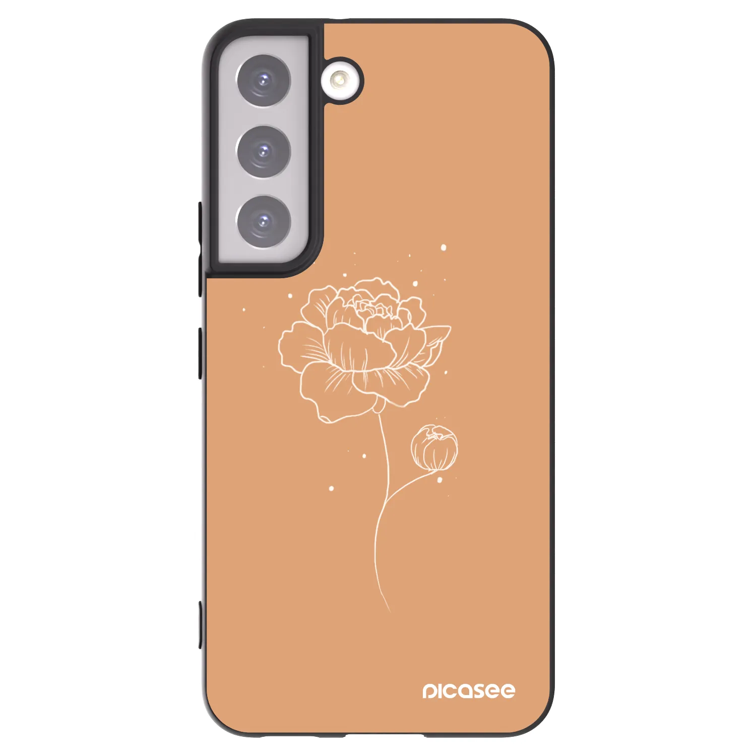 Picasee silikónový čierny obal pre Samsung Galaxy S22 5G - Peonies