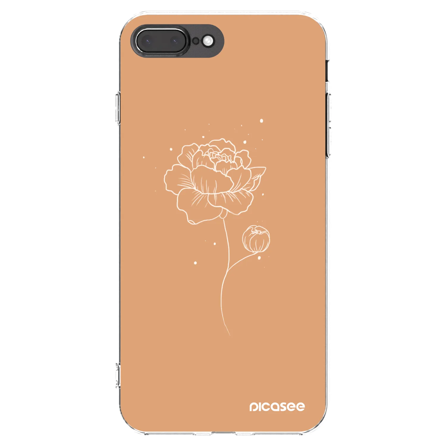 Picasee silikónový prehľadný obal pre Apple iPhone 7 Plus - Peonies