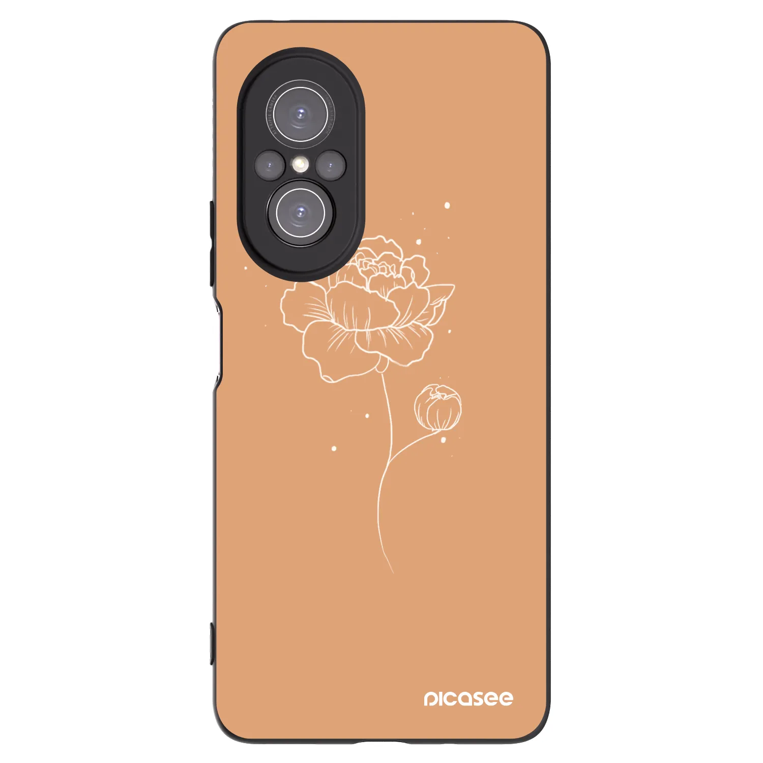 Picasee silikónový čierny obal pre Huawei Nova 9 SE - Peonies