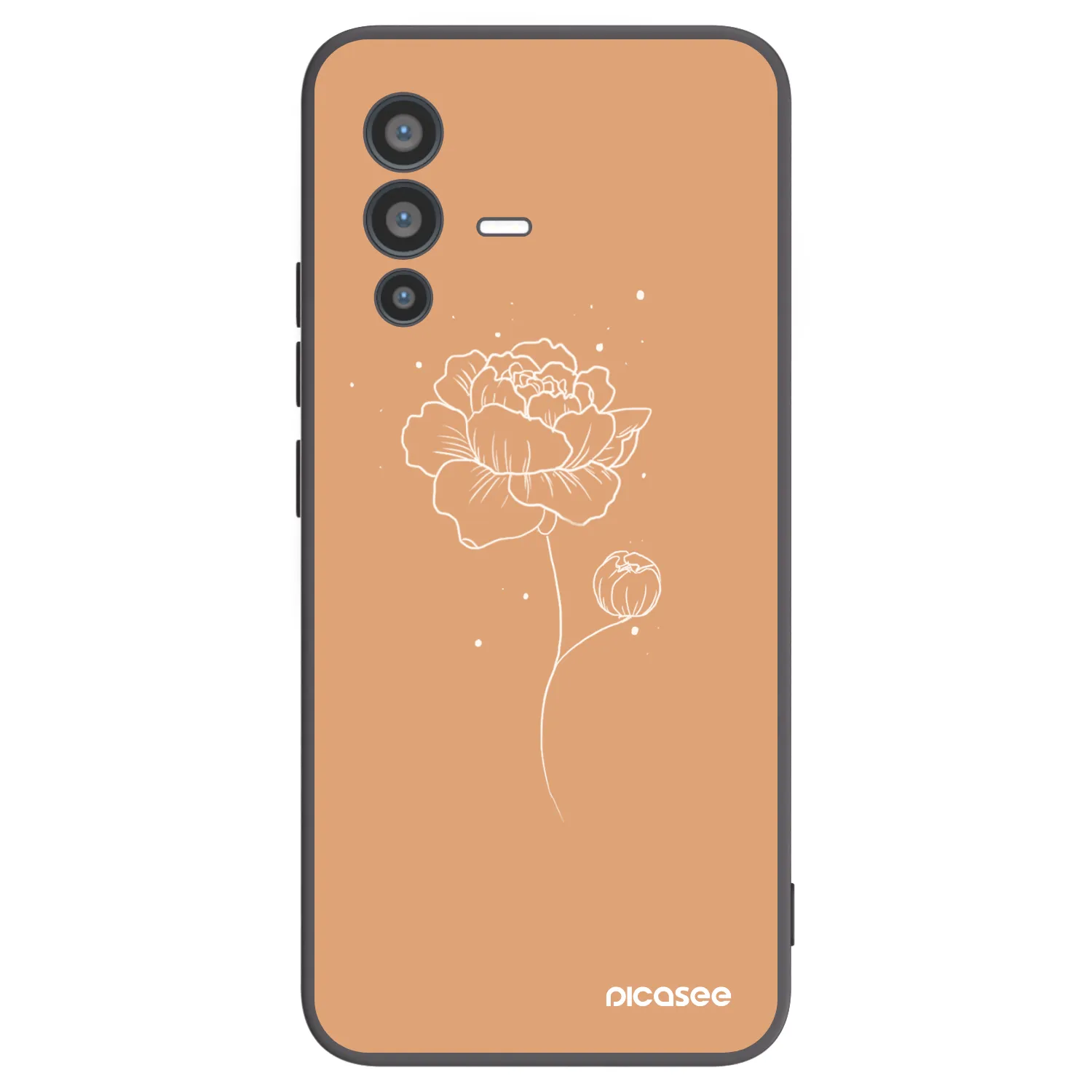 Picasee silikónový čierny obal pre Vivo V23 5G - Peonies