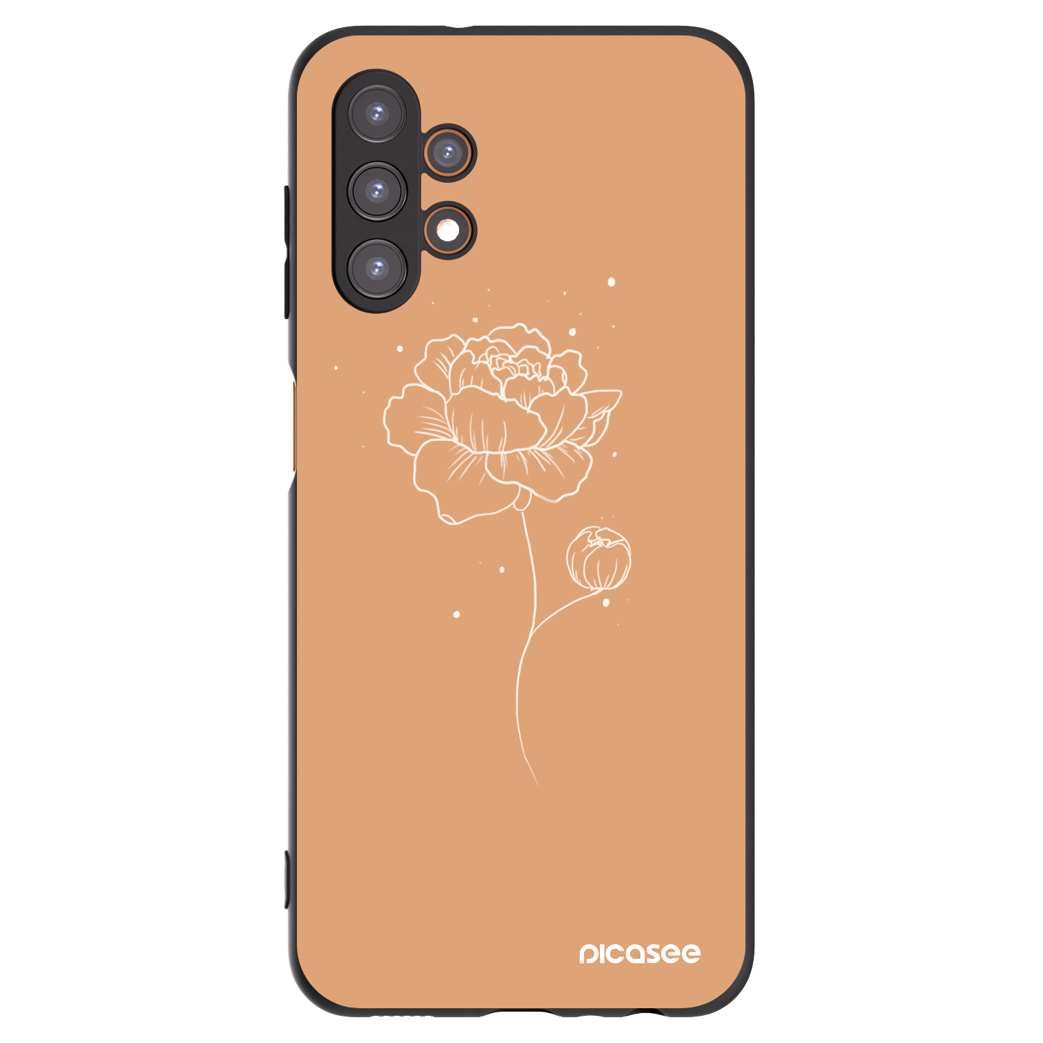 Picasee silikónový čierny obal pre Samsung Galaxy A13 4G A135 - Peonies