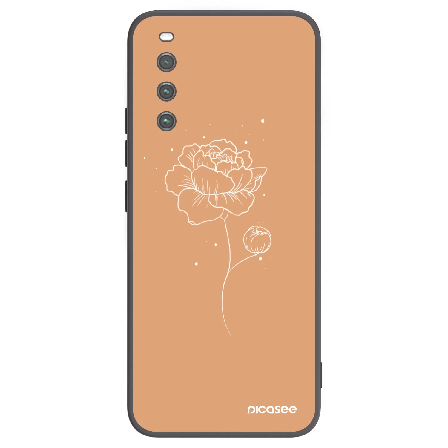 Picasee silikónový čierny obal pre Sony Xperia 10 IV 5G - Peonies