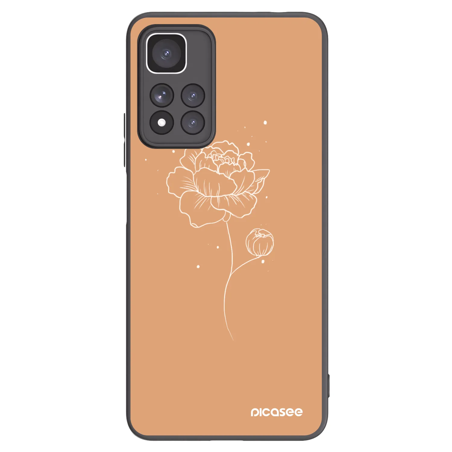 Picasee silikónový čierny obal pre Xiaomi Redmi Note 11 Pro+ 5G - Peonies