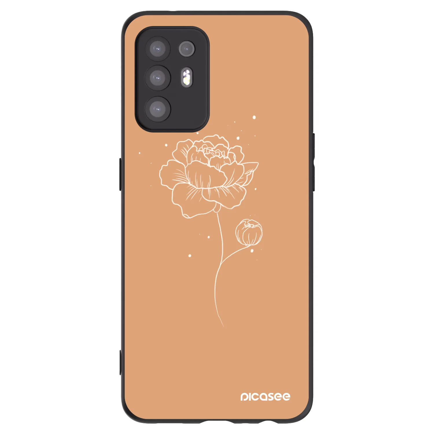 Picasee silikónový čierny obal pre OPPO A94 5G - Peonies