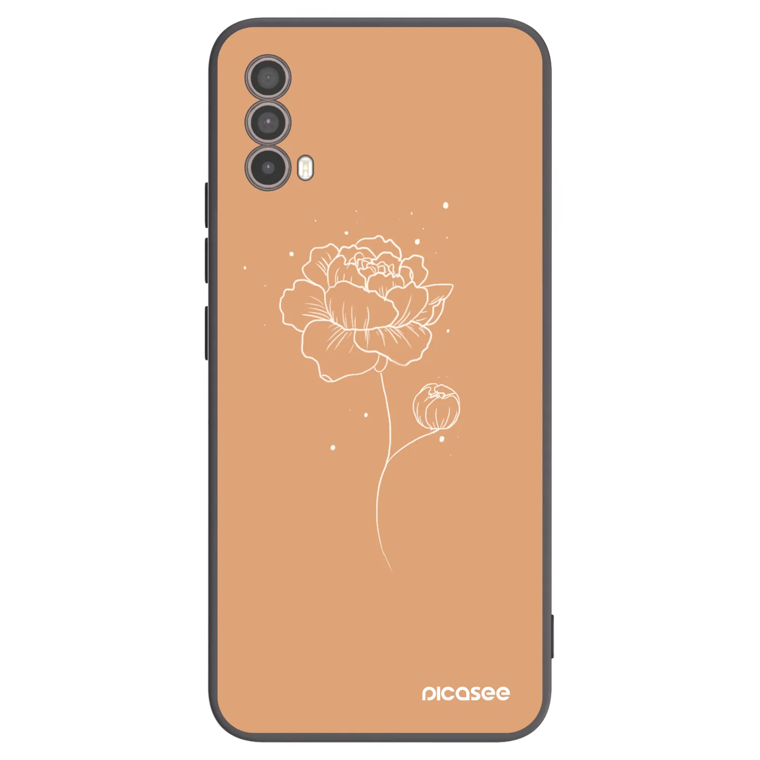 Picasee silikónový čierny obal pre Motorola Moto E40 - Peonies