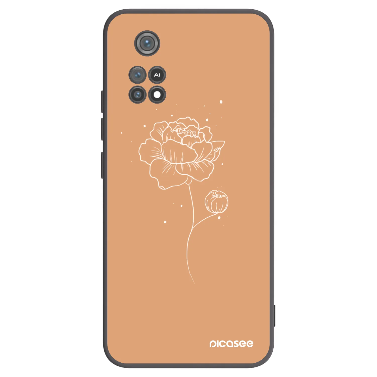 Picasee silikónový čierny obal pre Xiaomi Poco M4 Pro - Peonies