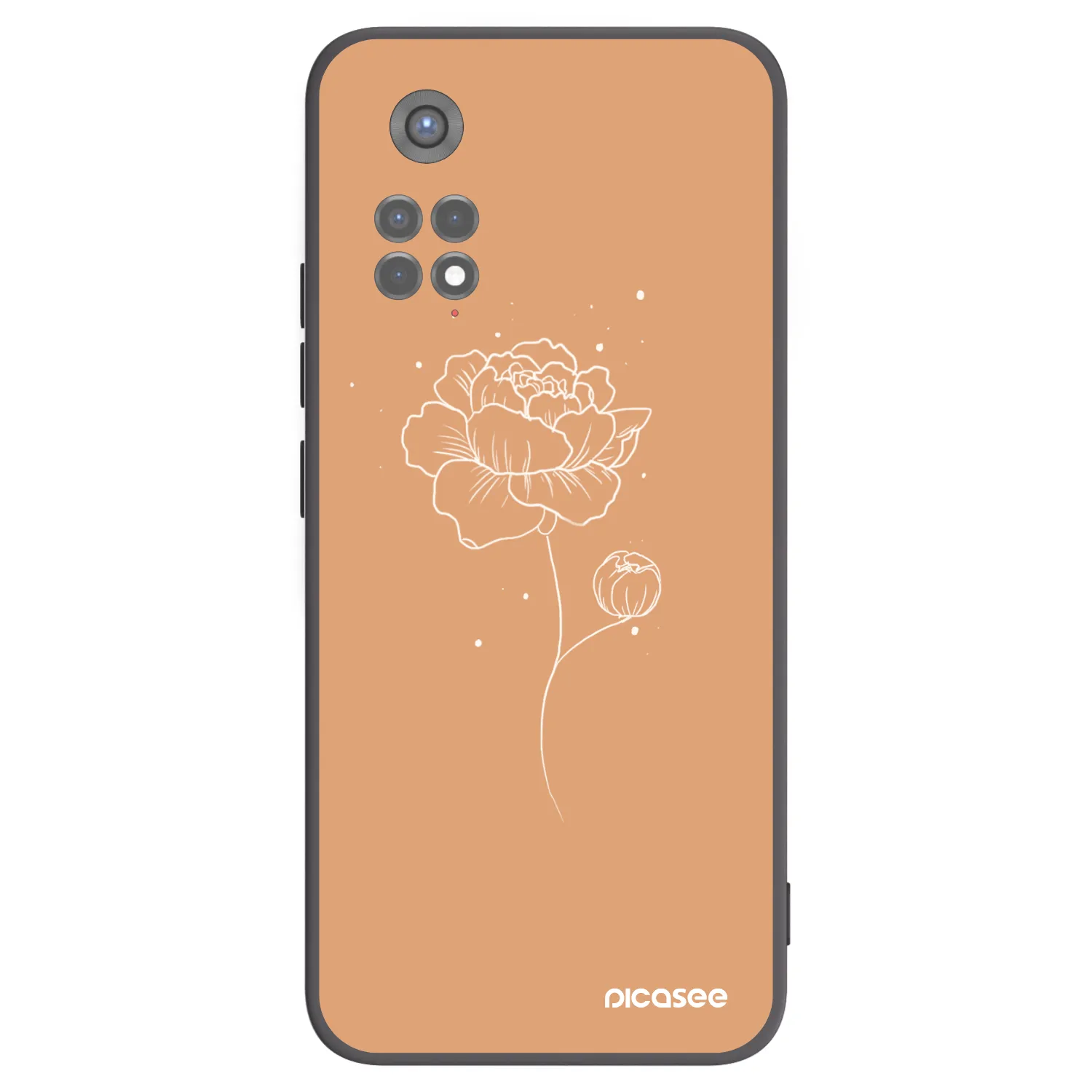 Picasee silikónový čierny obal pre Xiaomi Redmi Note 11S 5G - Peonies