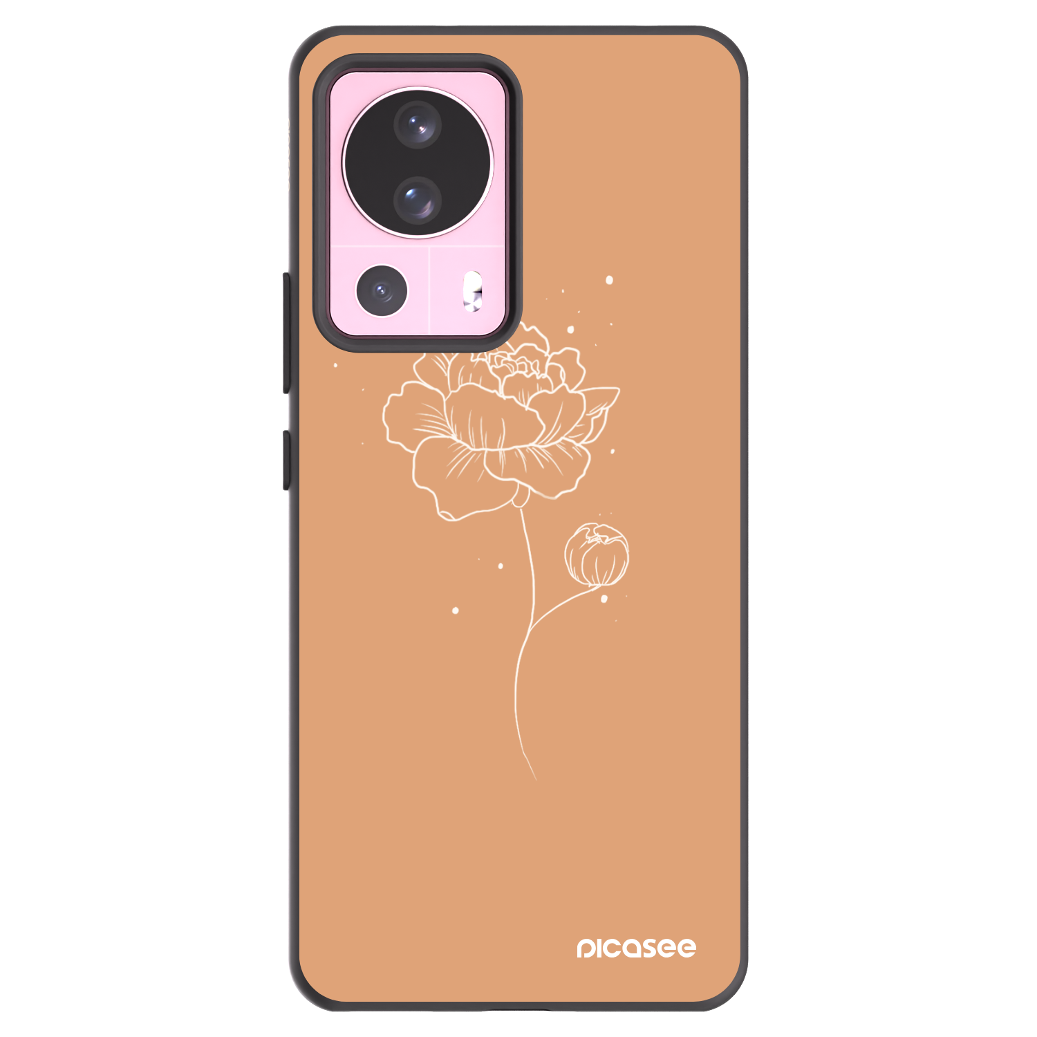 Picasee silikónový čierny obal pre Xiaomi 13 Lite - Peonies