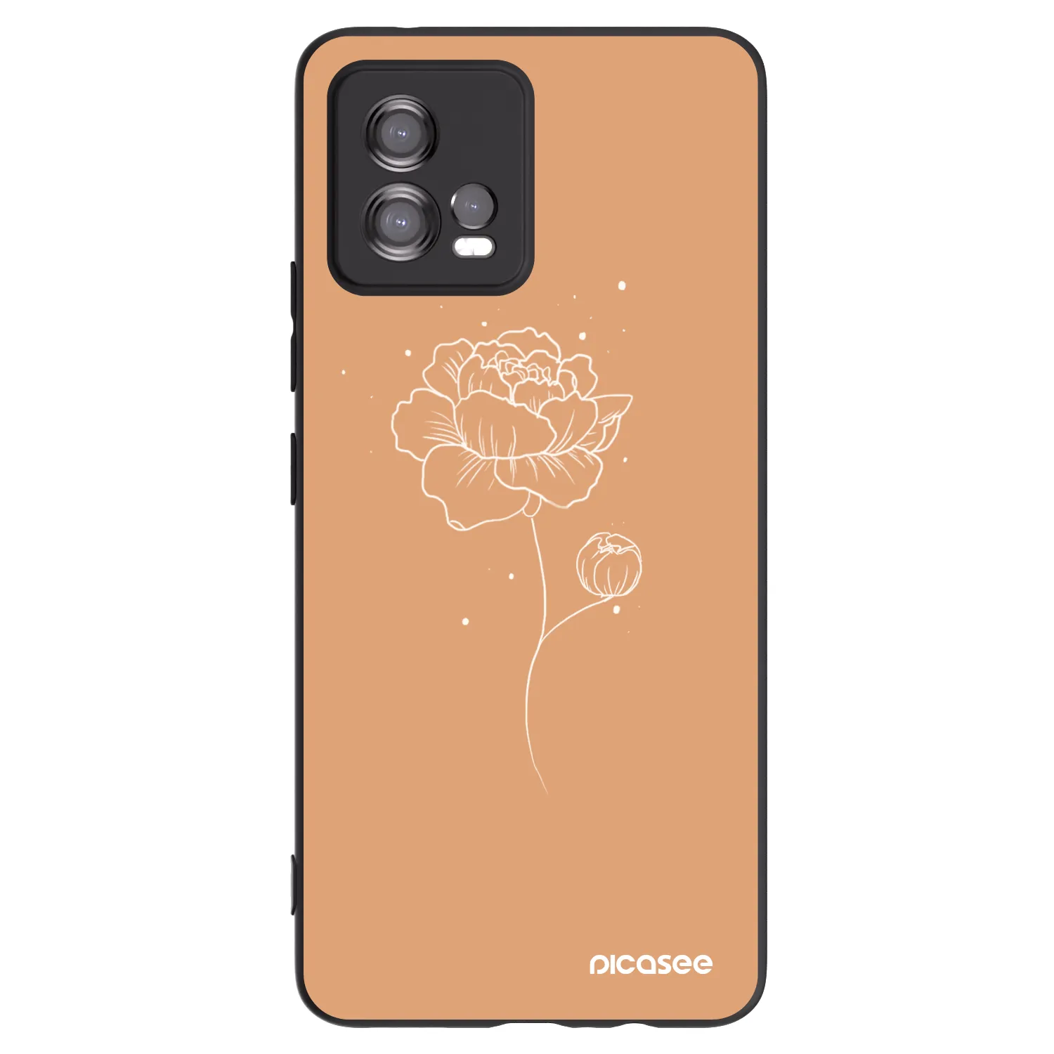 Picasee silikónový čierny obal pre Motorola Moto G72 - Peonies