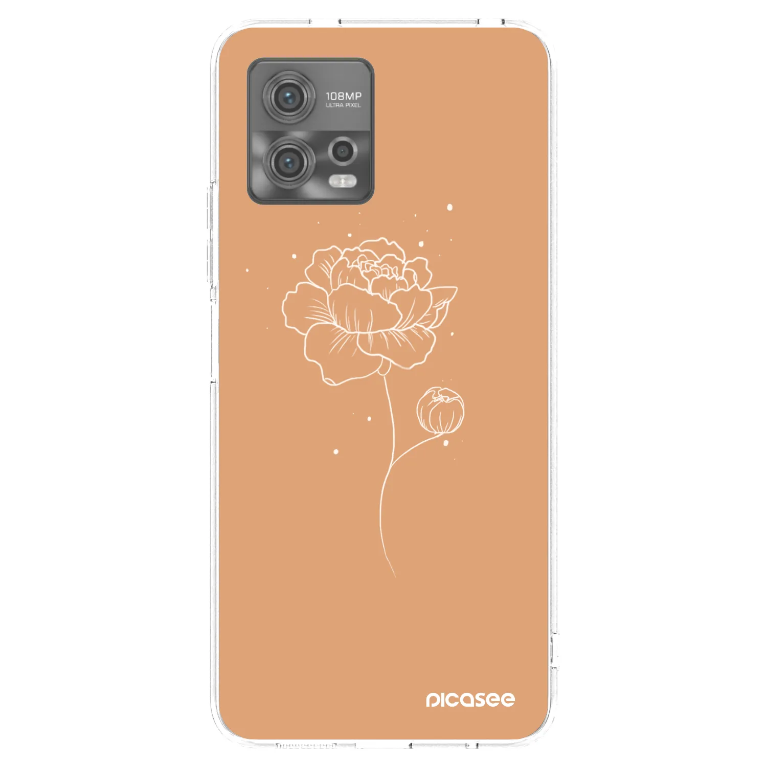 Picasee silikónový prehľadný obal pre Motorola Moto G72 - Peonies