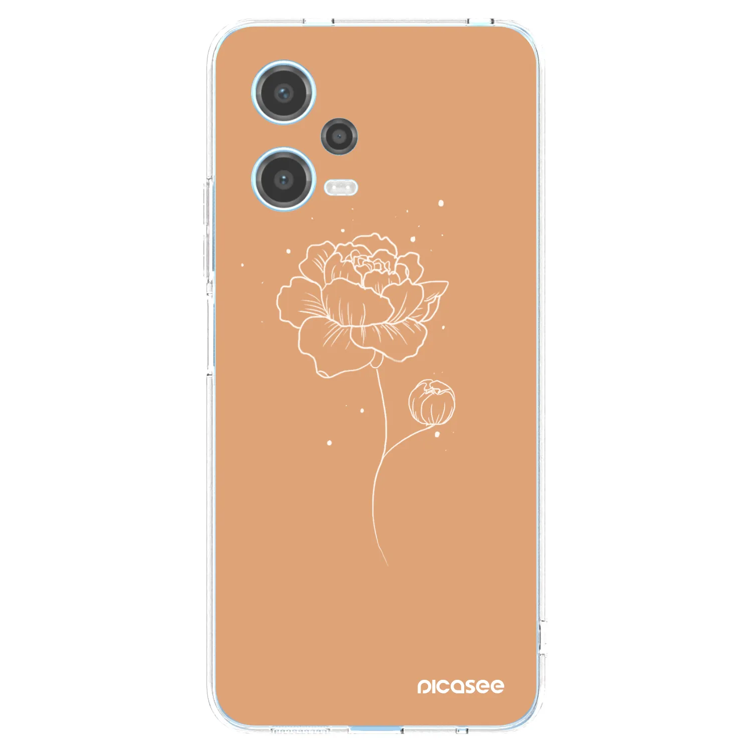 Silikónový prehľadný obal pre Xiaomi Redmi Note 12 5G - Peonies