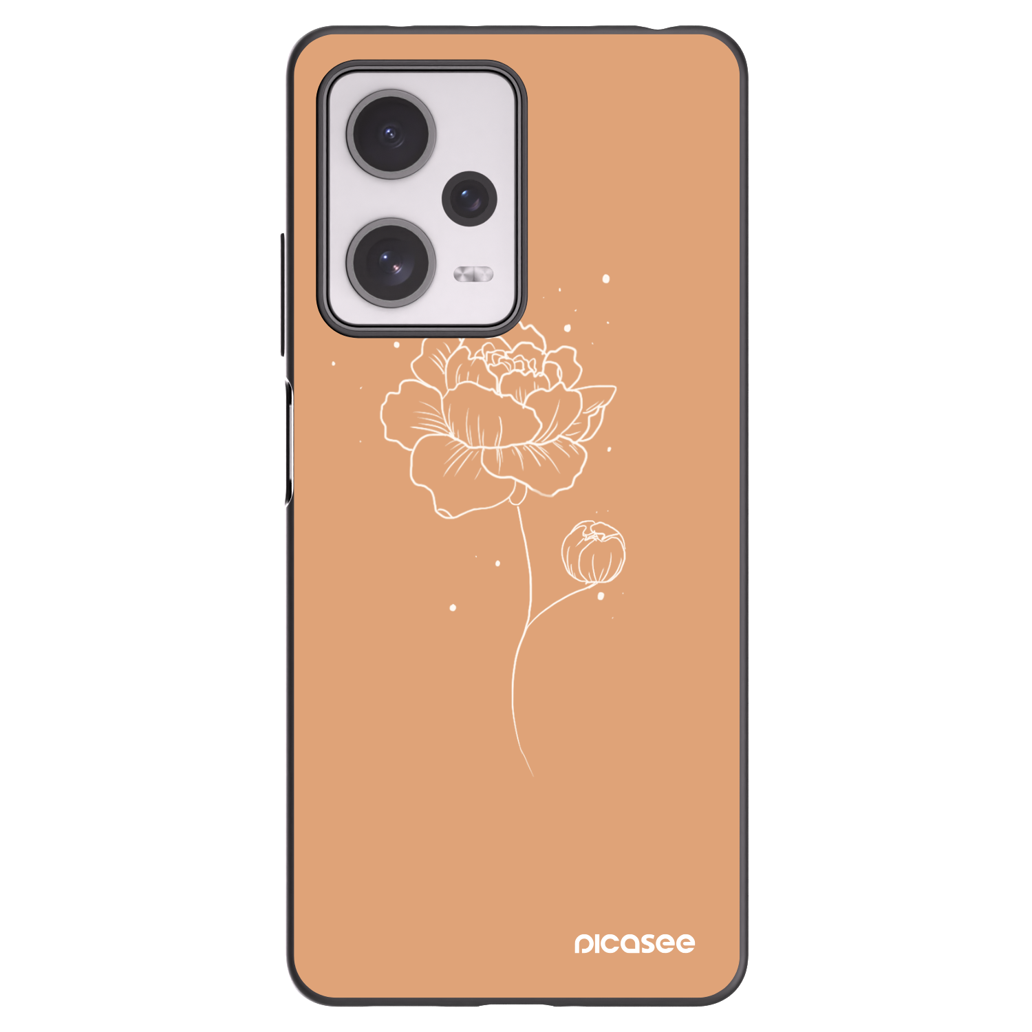 Picasee silikónový čierny obal pre Xiaomi Redmi Note 12 Pro+ 5G - Peonies