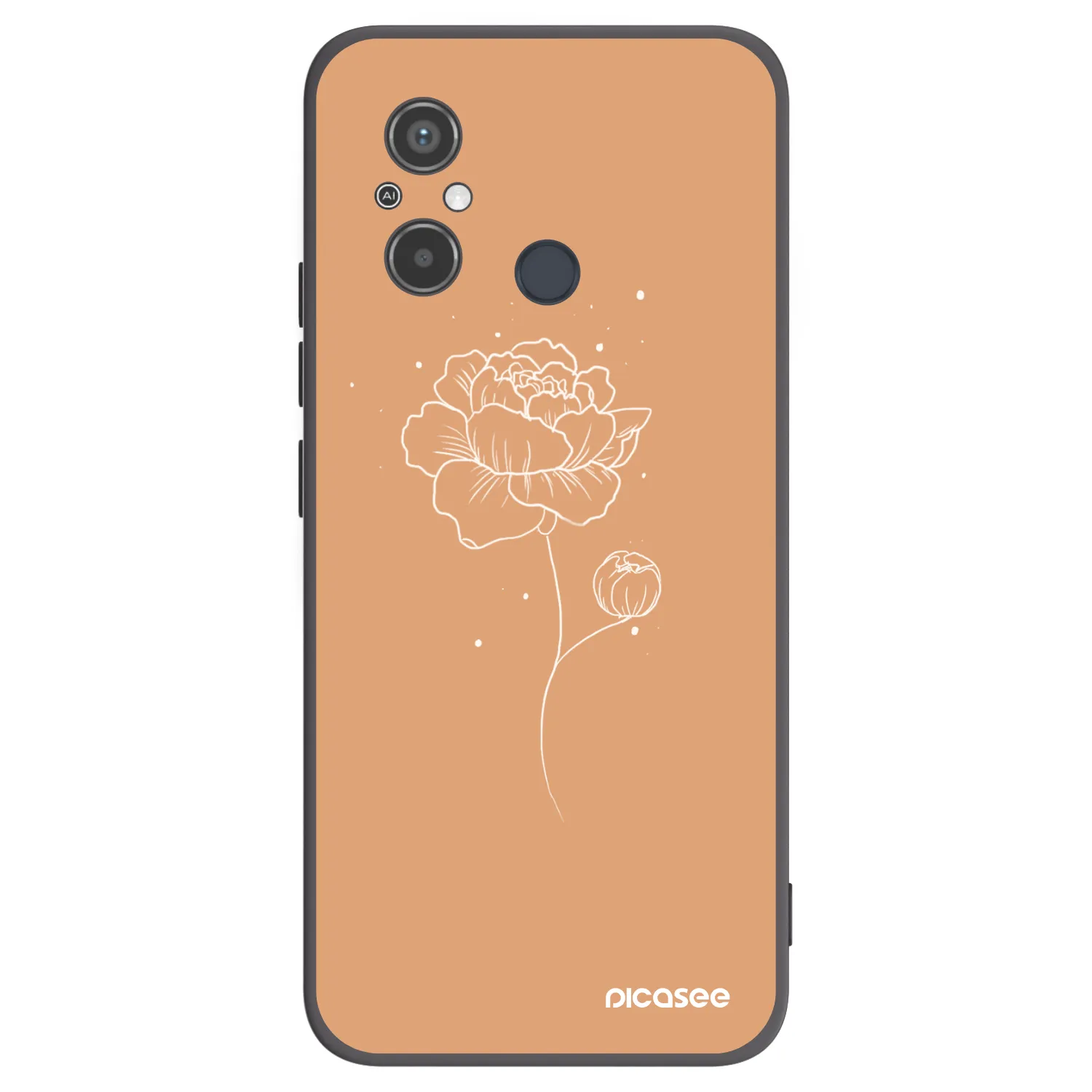 Picasee silikónový čierny obal pre Xiaomi Redmi 12C - Peonies
