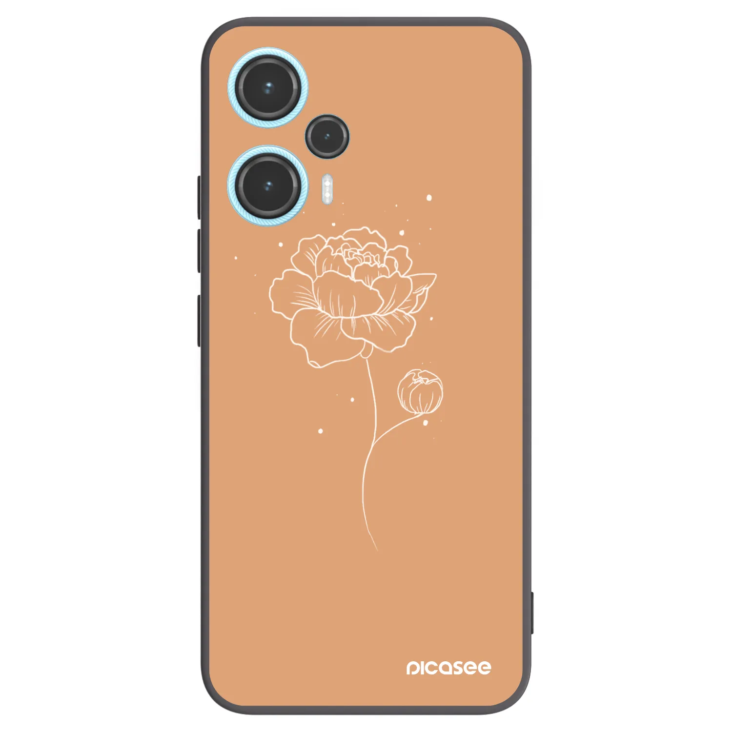 Picasee silikónový čierny obal pre Xiaomi Poco F5 - Peonies