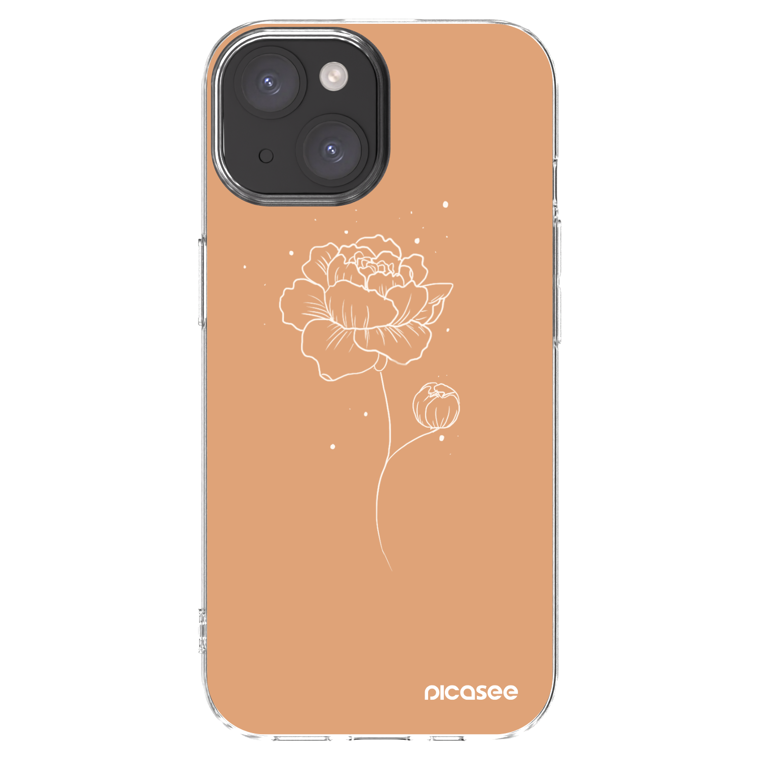 Silikónový prehľadný obal pre Apple iPhone 15 - Peonies