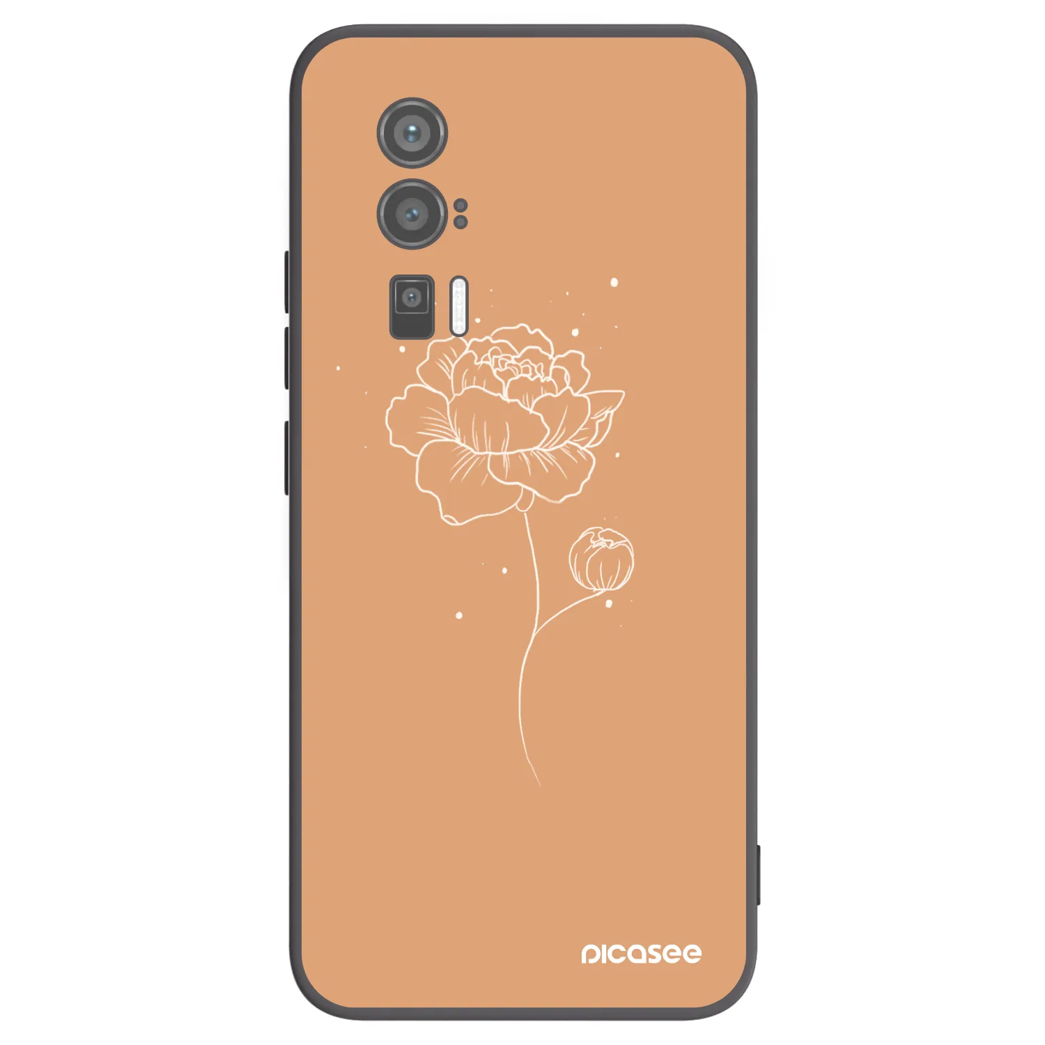 Picasee silikónový čierny obal pre Xiaomi Poco F5 Pro 5G - Peonies