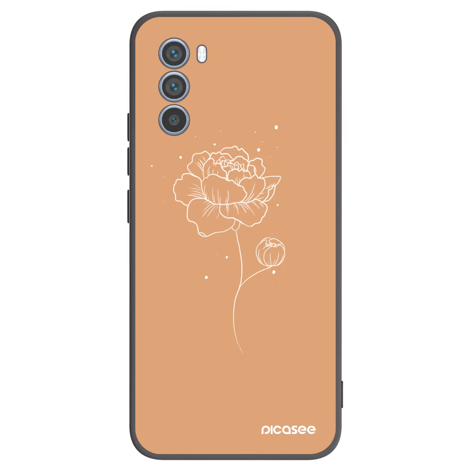 Picasee silikónový čierny obal pre Motorola Moto G62 - Peonies