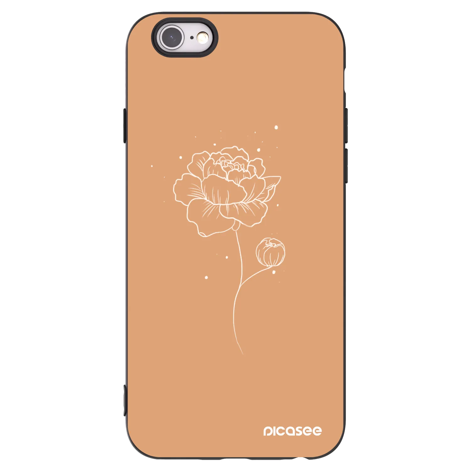 Picasee silikónový čierny obal pre Apple iPhone 6/6S - Peonies