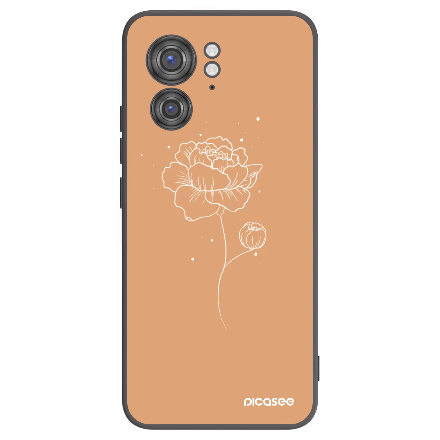 Picasee silikónový čierny obal pre Motorola Edge 40 - Peonies