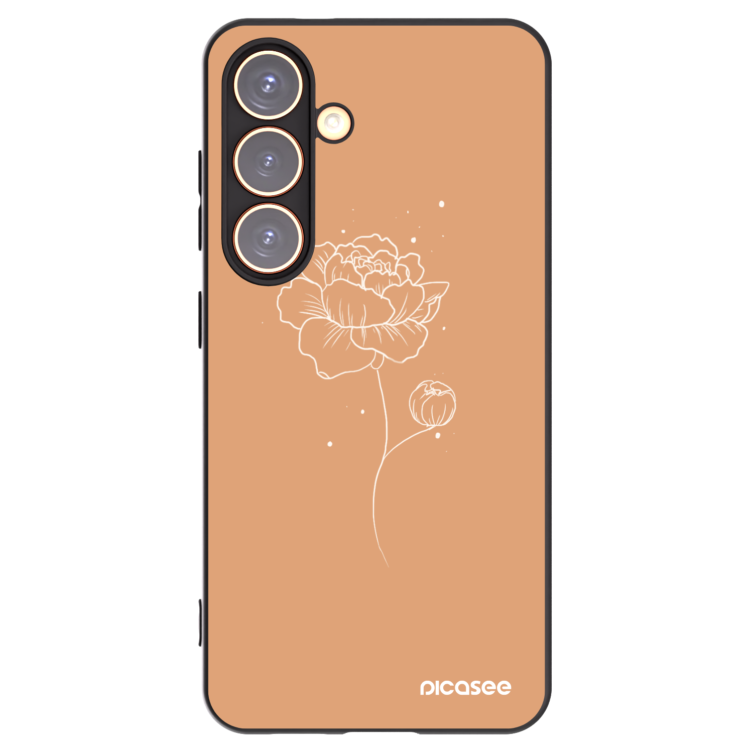 Picasee silikónový čierny obal pre Samsung Galaxy S24 S921B 5G - Peonies