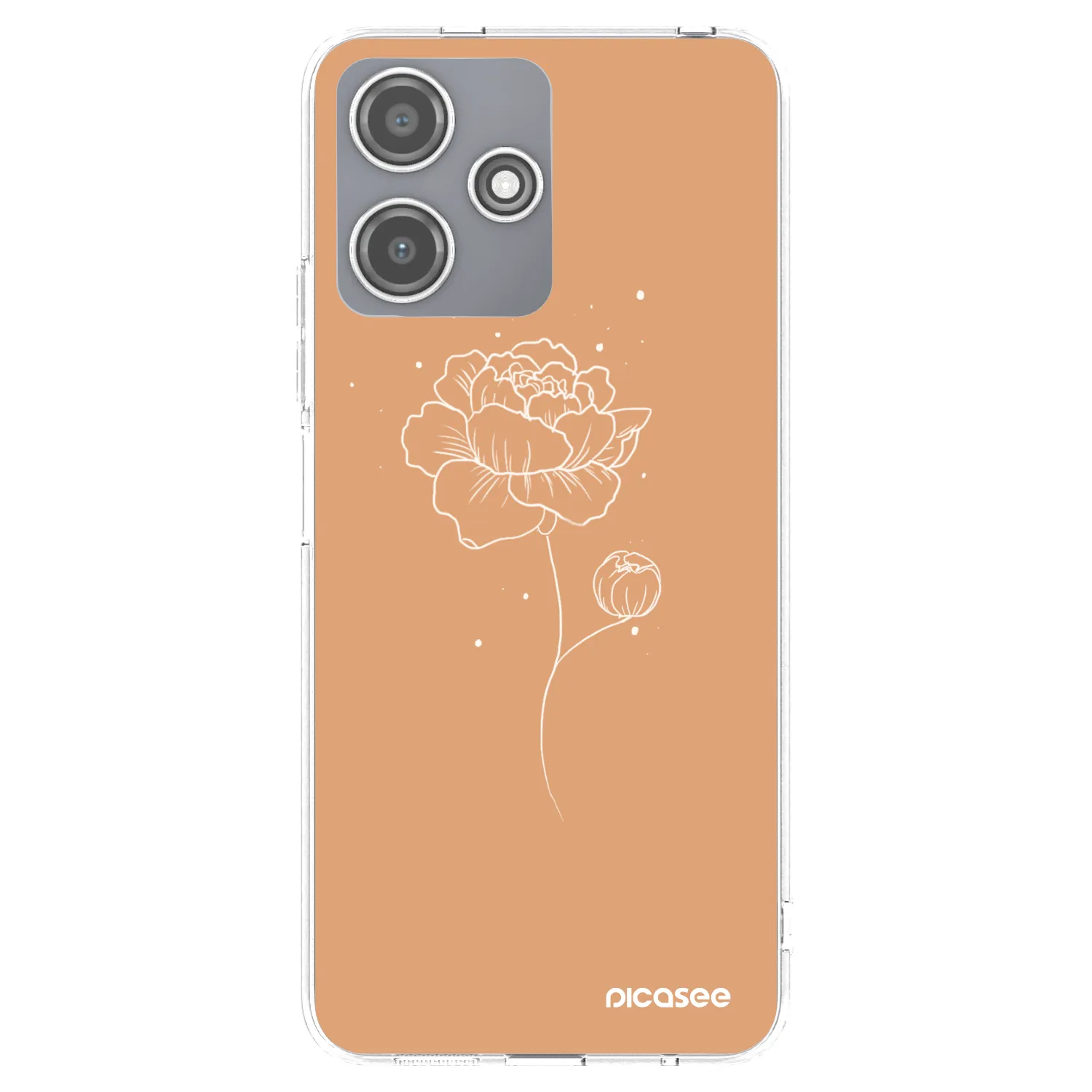 Picasee silikónový prehľadný obal pre Xiaomi Redmi 12 5G - Peonies
